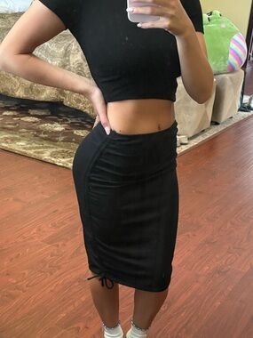 Princess Polly black midi skirt